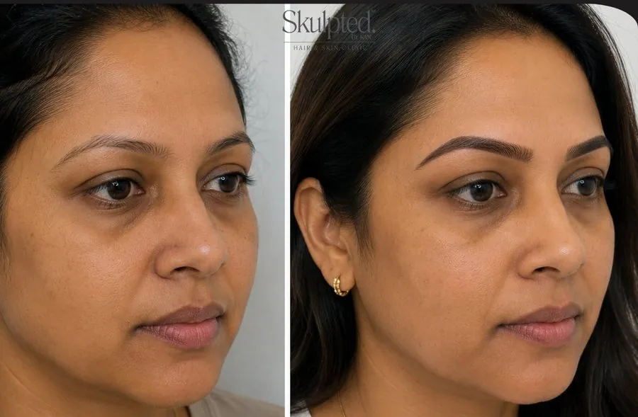 Microblading brows before and after — Skulpted by Kan, West Delhi
