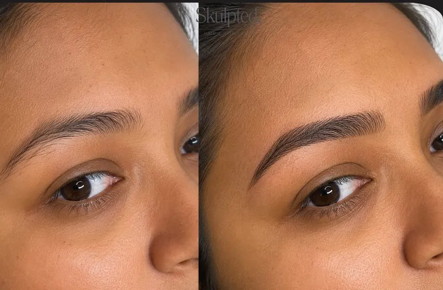 Ombré brows before and after — Skulpted by Kan